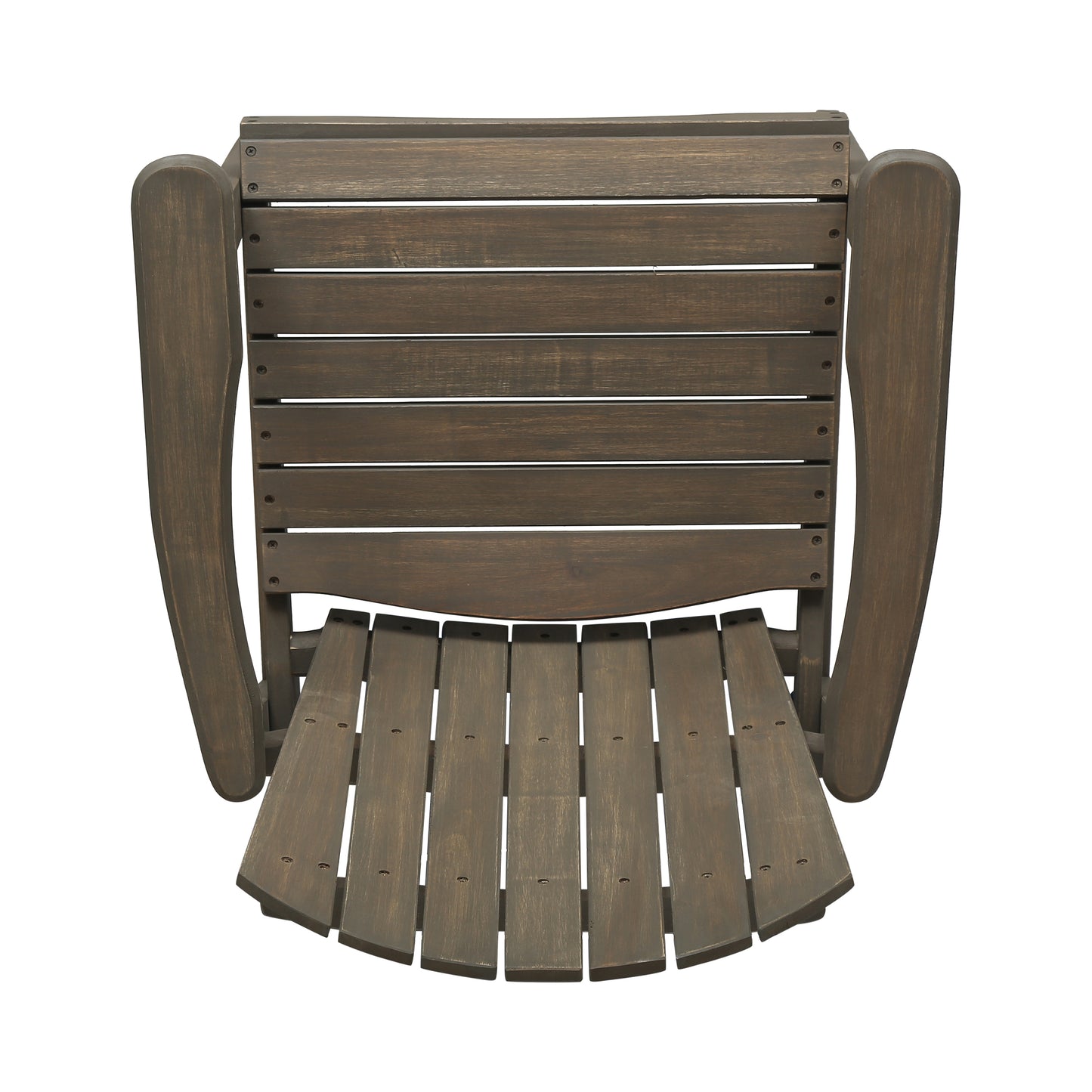 Outdoor Weather Resistant Acacia Wood Adirondack Dining Chairs (Set of 2), Grey Finish