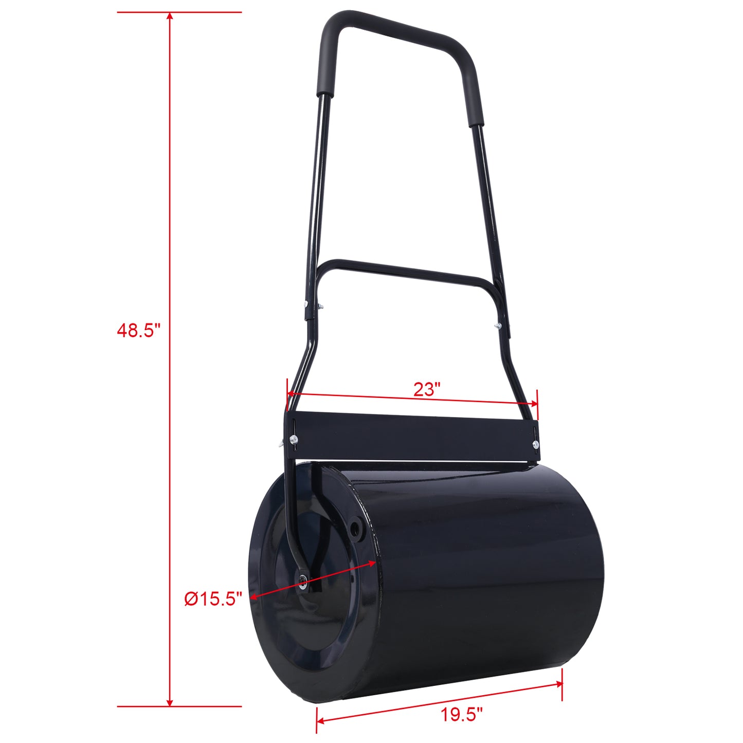 Lawn Roller, 16 Gallon Heavy-Duty Tow Behind Water/Sand Filled Sod Drum Roller for Garden Yard Park