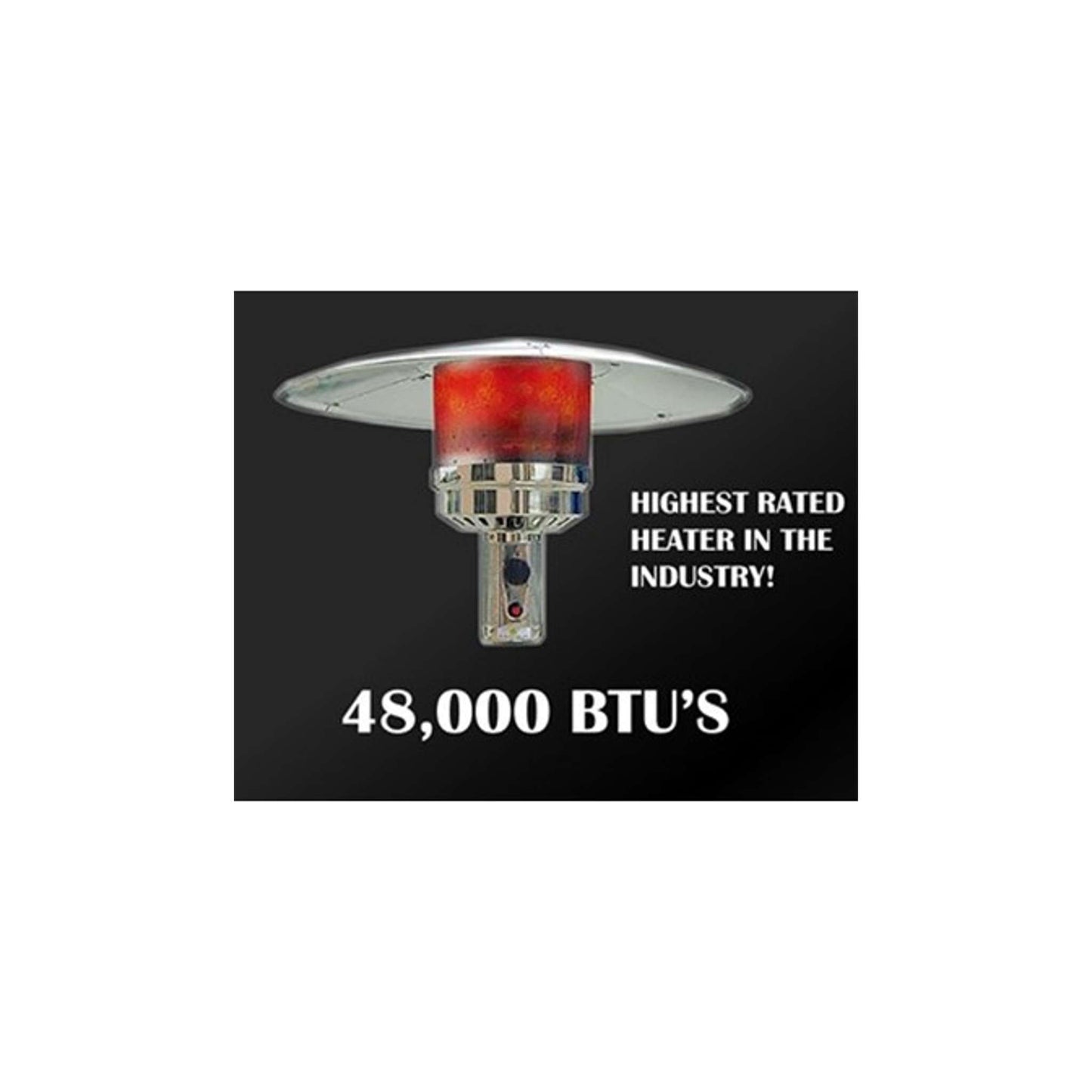 87 Inch Propane Patio Heater with Table and Customizable Exterior Finish