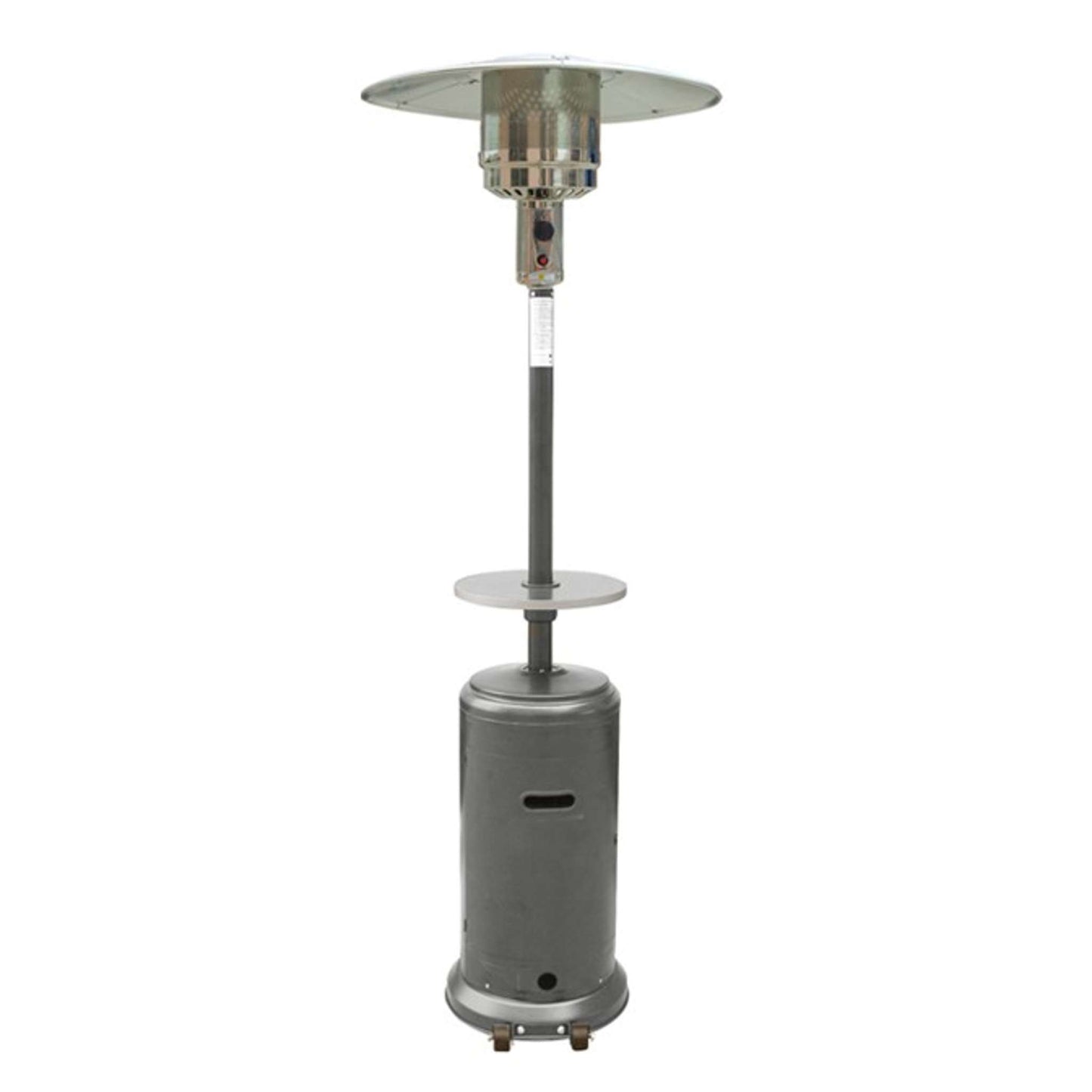 87 Inch Propane Patio Heater with Table and Customizable Exterior Finish