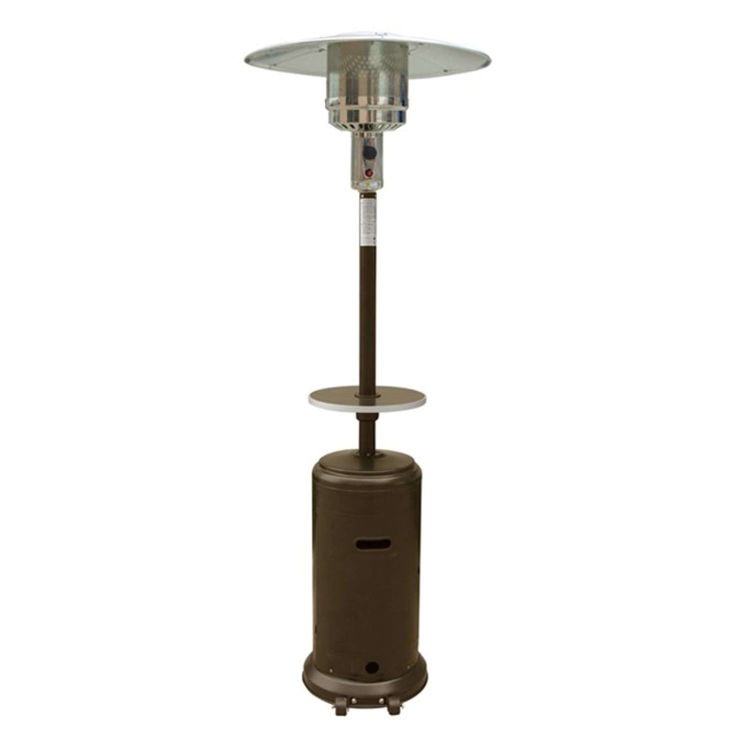 87 Inch Propane Patio Heater with Table and Customizable Exterior Finish