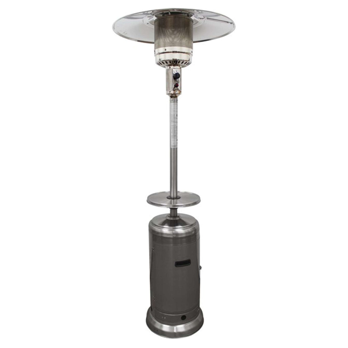 87 Inch Propane Patio Heater with Table and Customizable Exterior Finish