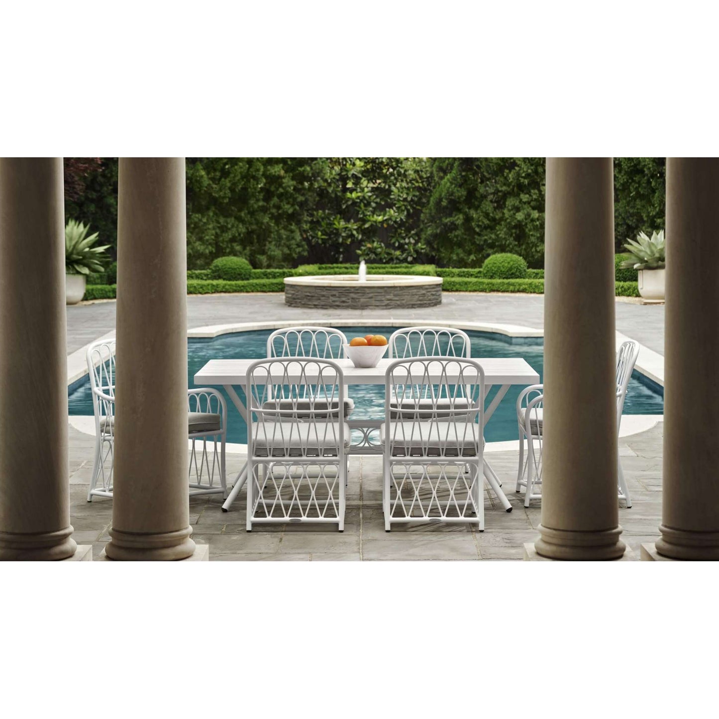 Cane Dining Arm Chair with Cushion