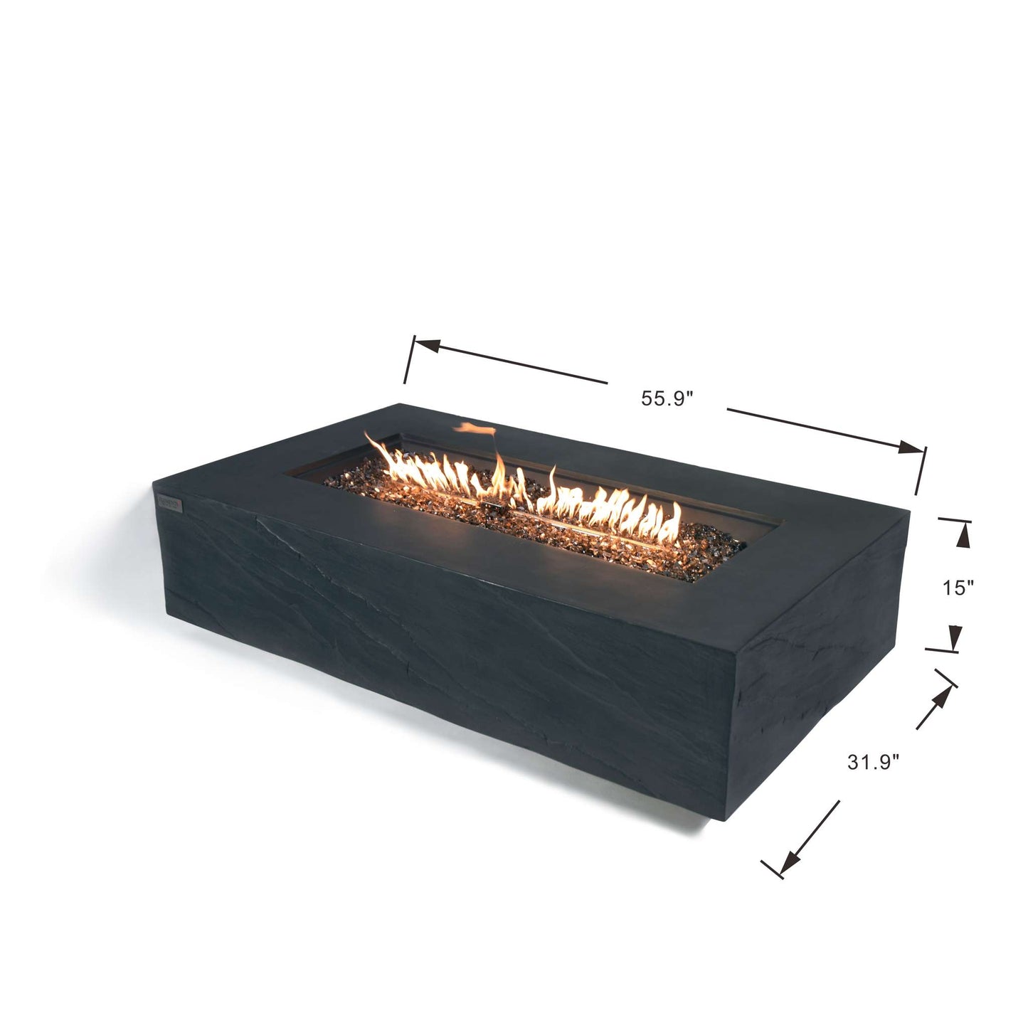 Elementi Plus Cape Town 32" x 56" Rectangle Fire Table