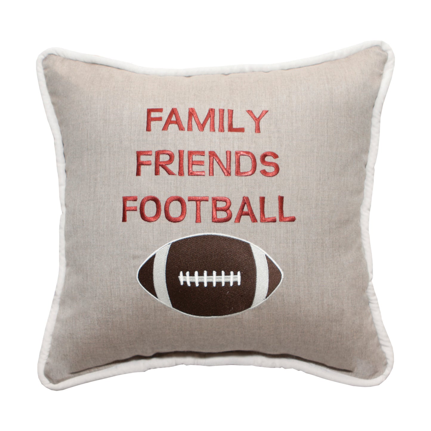 Peak Season 18 x 18 Family Friends Football Embroidery - Cast Ash