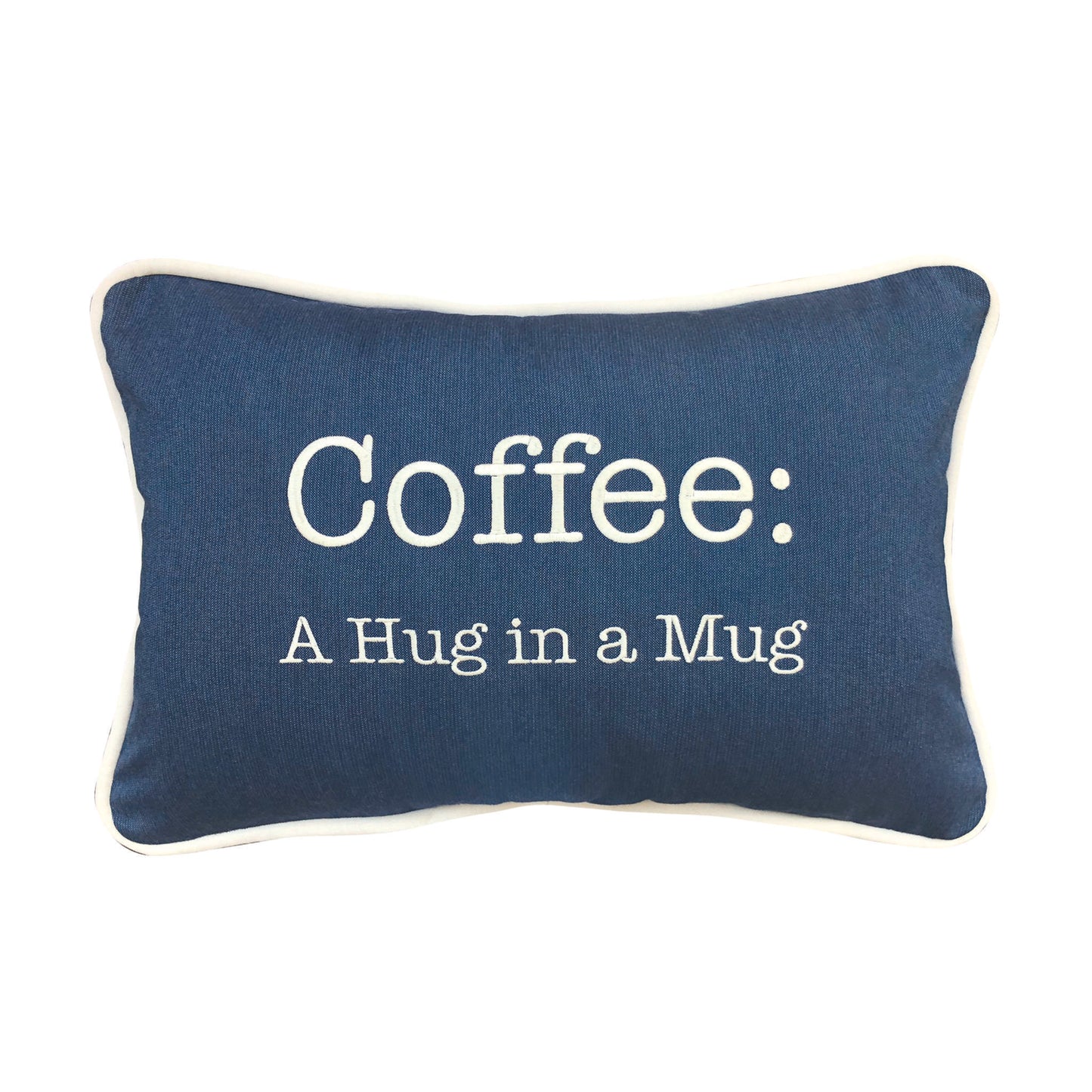 Peak Season 14 x 20 Coffee, Hug in a Mug Embroidery Spectrum Indigo