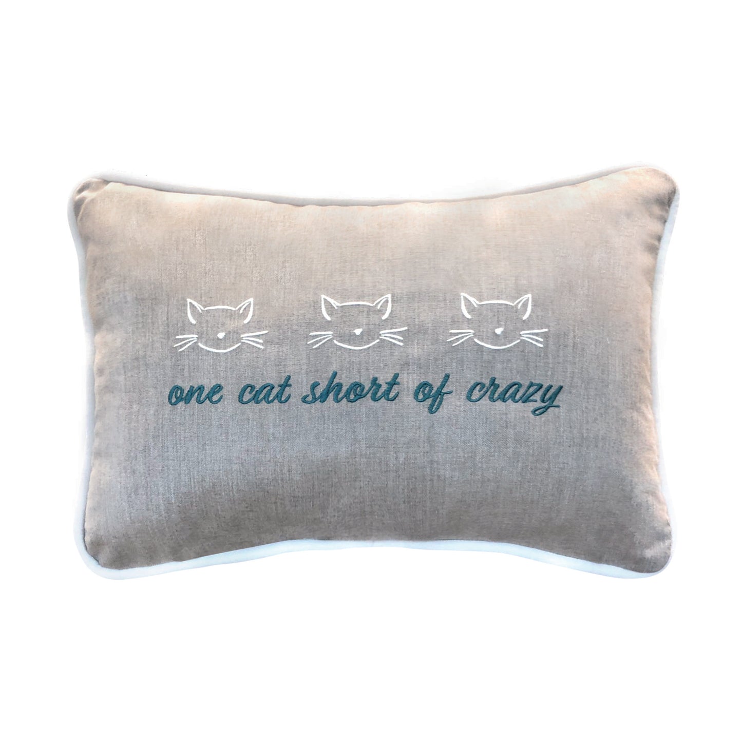 Peak Season 14 x 20 One Cat Short of Crazy Embroidery Cast Ash