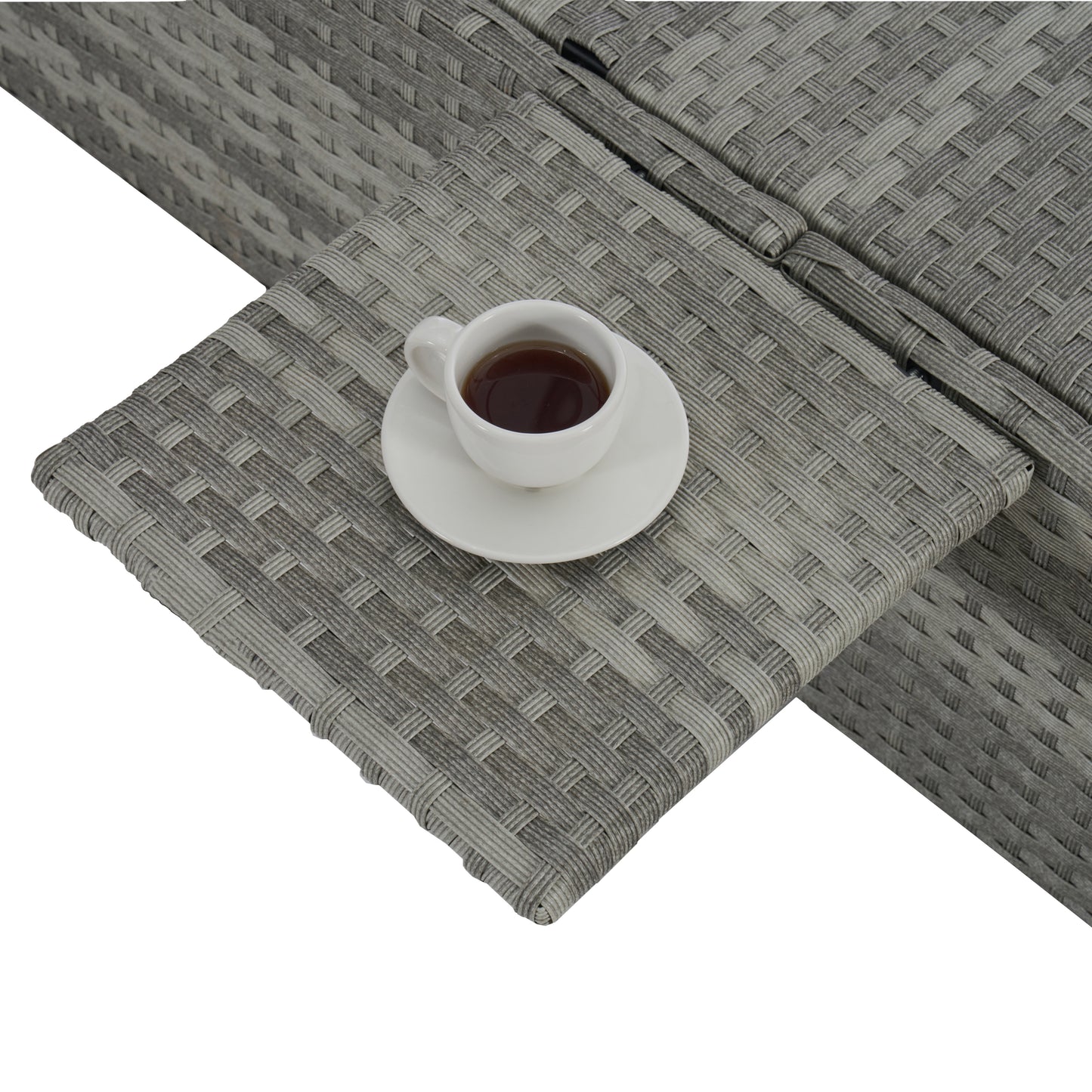 OUTDOOR SOFA PE RATTAN FURNITURE DECK CHAIR GRAY RATTAN