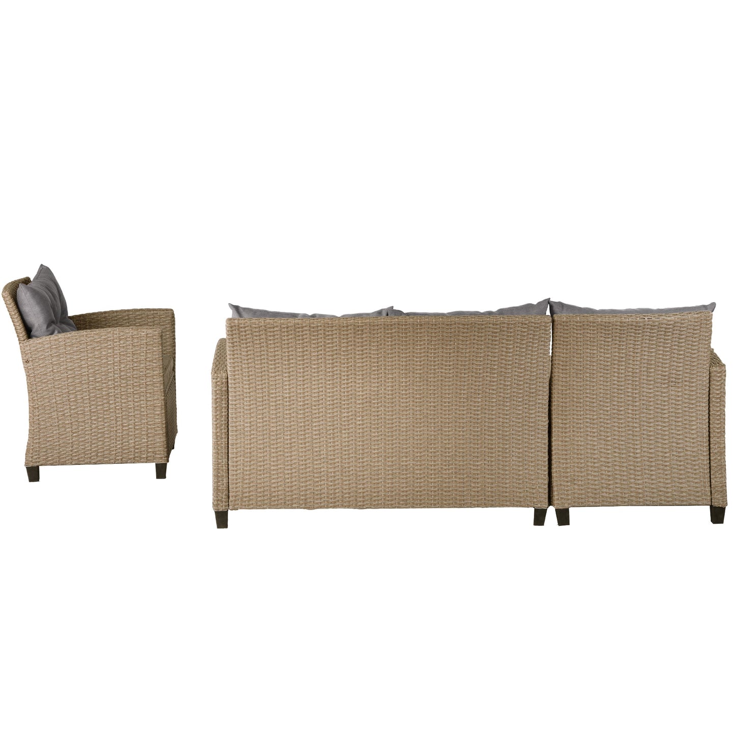 Outdoor, Patio Furniture Sets, 4 Piece Conversation Set Wicker Ratten