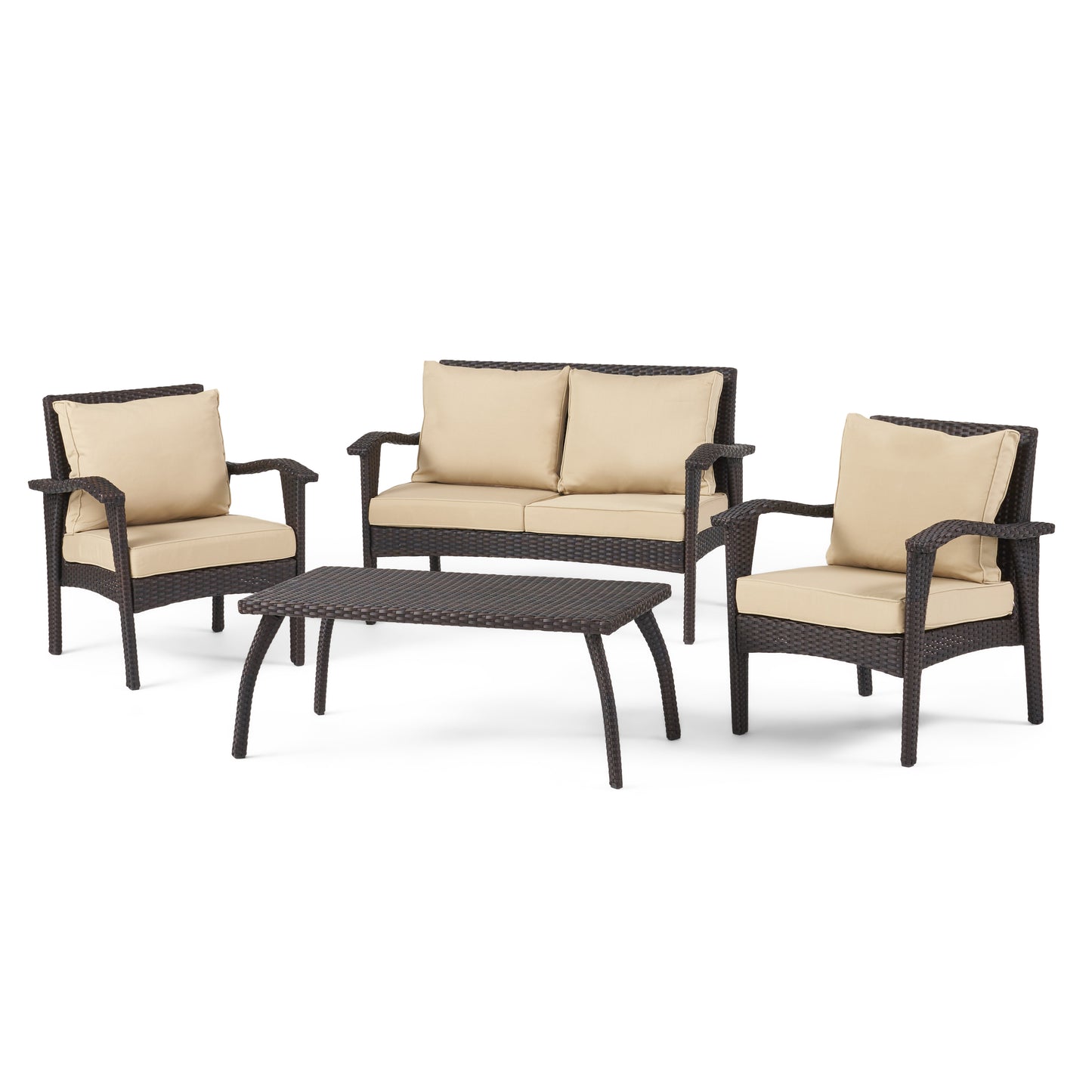 HONOLULU 4PC PE WICKER SET (KD)