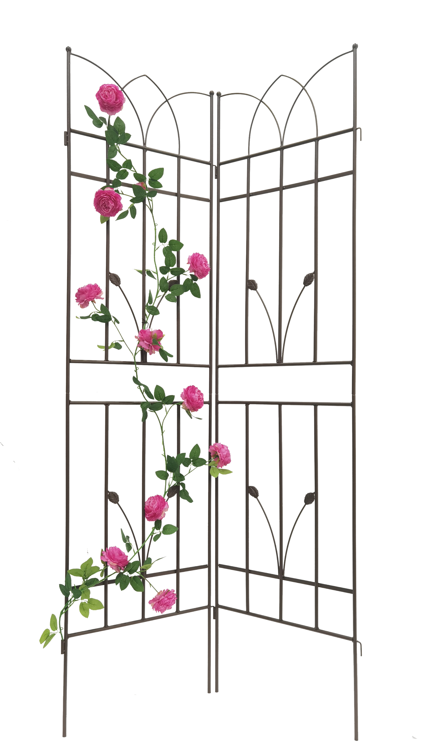 4 Pack Metal Garden Trellis 71" x 17.7" Rustproof Trellis for Climbing Plants Outdoor Flower Support Brown