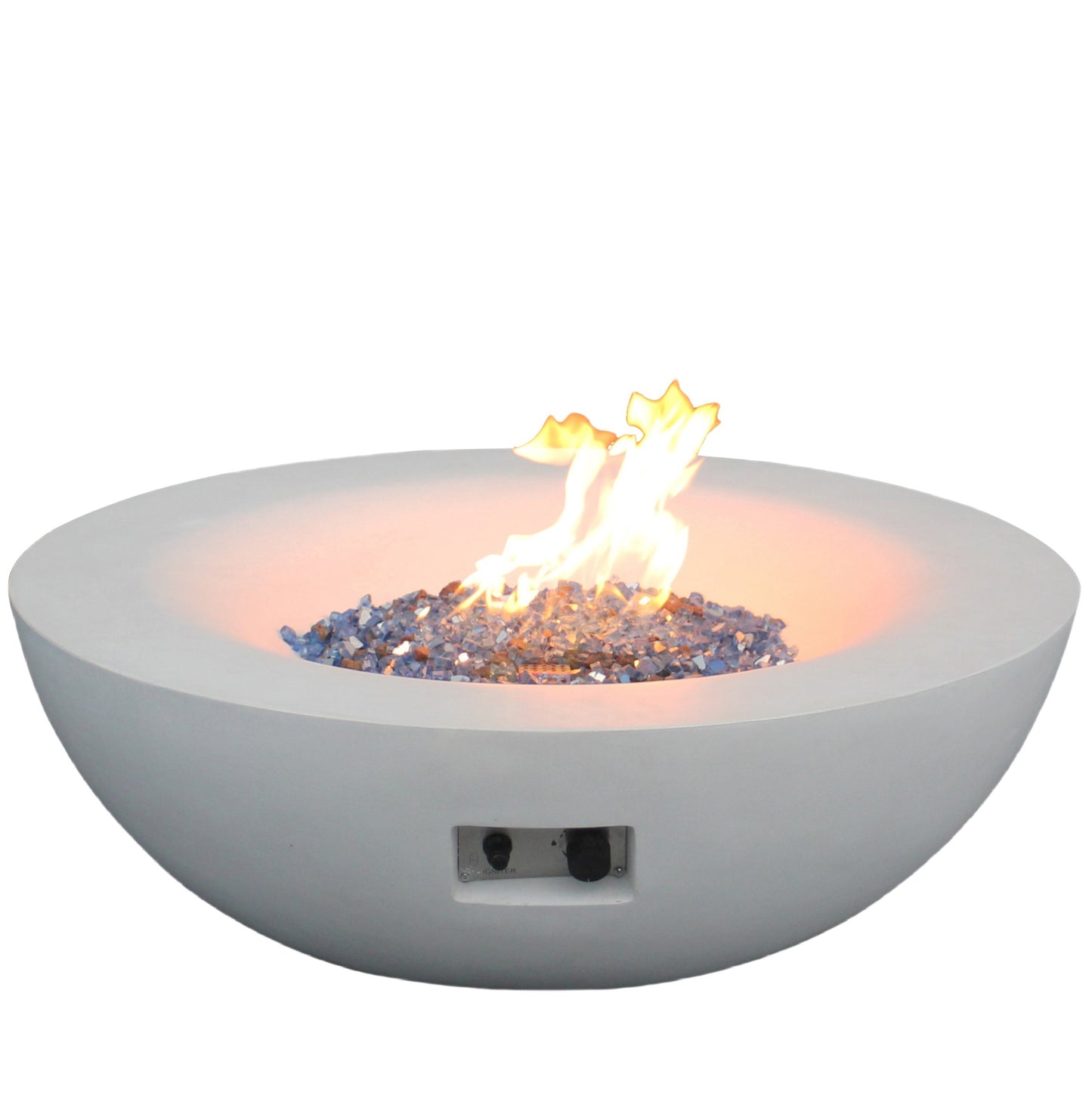 42 Inch Outdoor Concrete Propane gas Fire Pit bowl in Antique white color