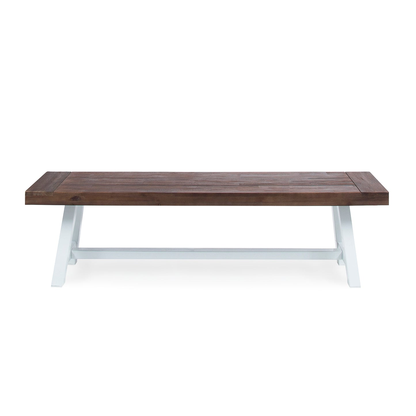 Outdoor Carlisle Benches, Sandblasted Dark Brown + White(Set of 2)