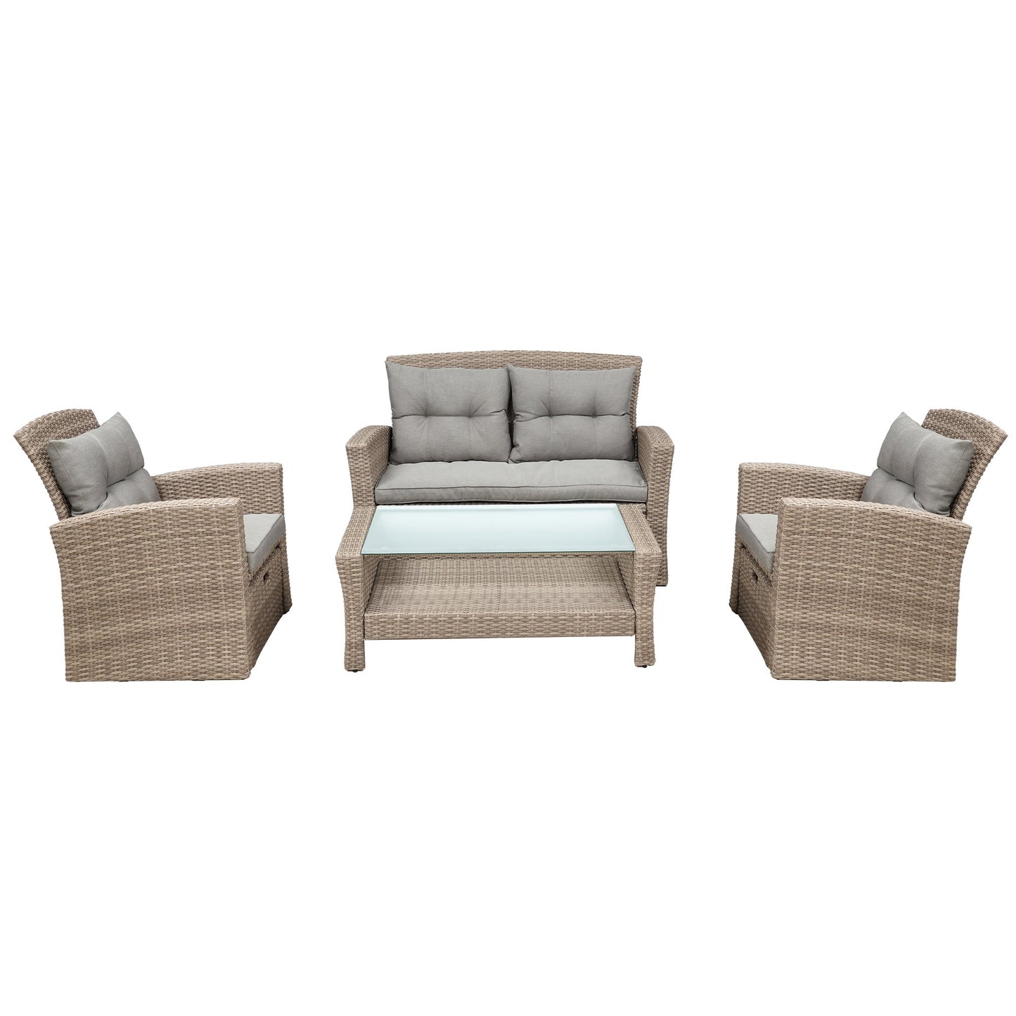 Patio Furniture Set, 4 Piece Outdoor Conversation Set All Weather