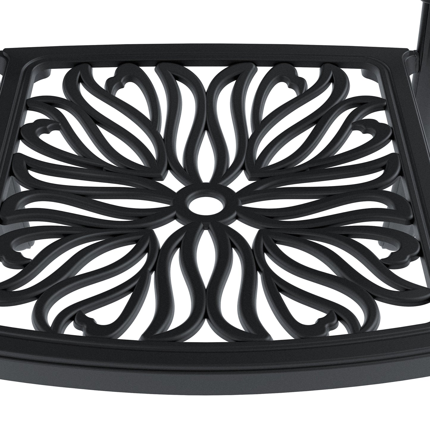 Cast Aluminum Patio Dining Chair 4PCS With Black Frame and Cushions In Random Colors