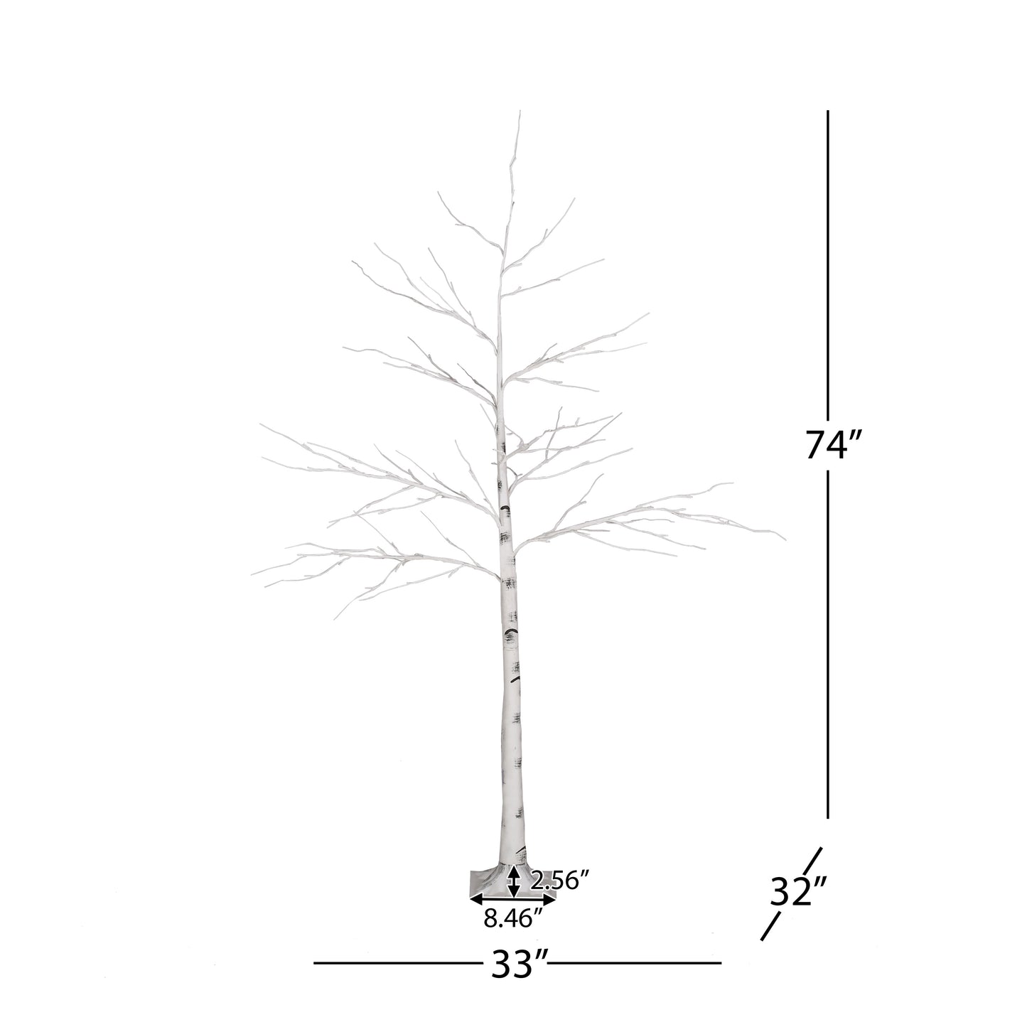 6FT Birch Tree White Light 96LEDArtificial BarkUl  Ip44 30V 6WExtended Line: 5M