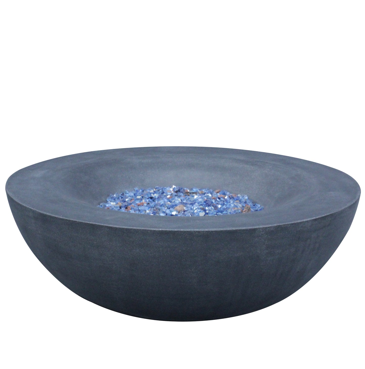 42 Inch Outdoor Concrete Propane gas Fire Pit bowl in Dark Gray color