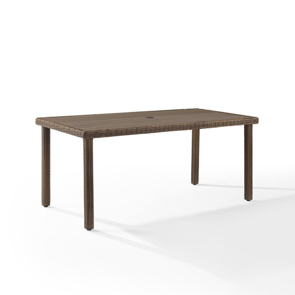 Bradenton Outdoor Wicker Dining Table Weathered Brown