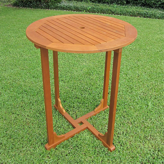 Royal Tahiti Outdoor Wood Bar Height  Round Table