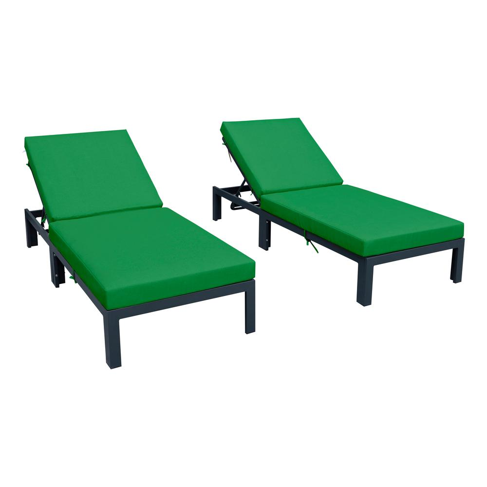 Chelsea Modern Outdoor Chaise Lounge Chair With Cushions Set of 2