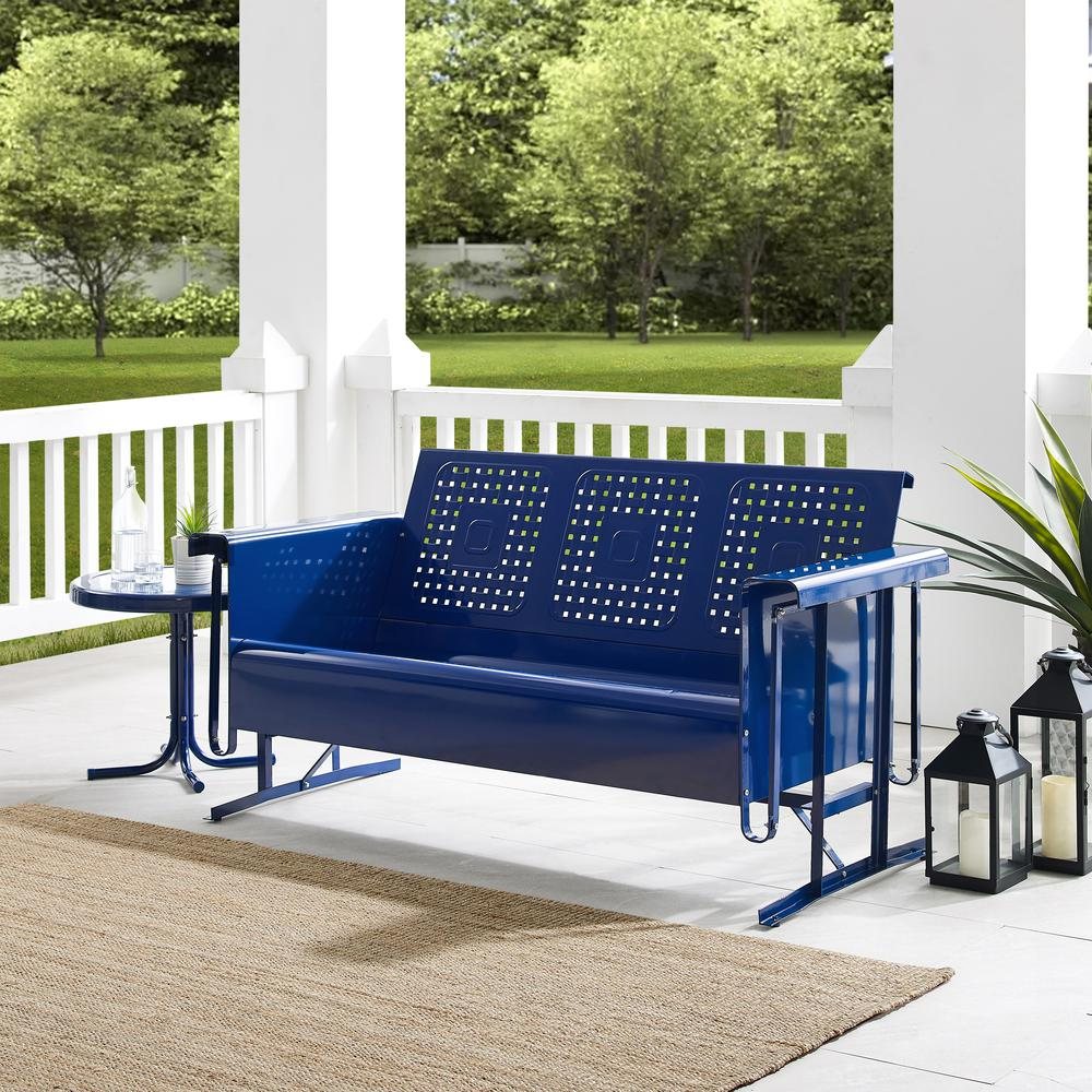 Bates Outdoor Metal Sofa Glider Navy