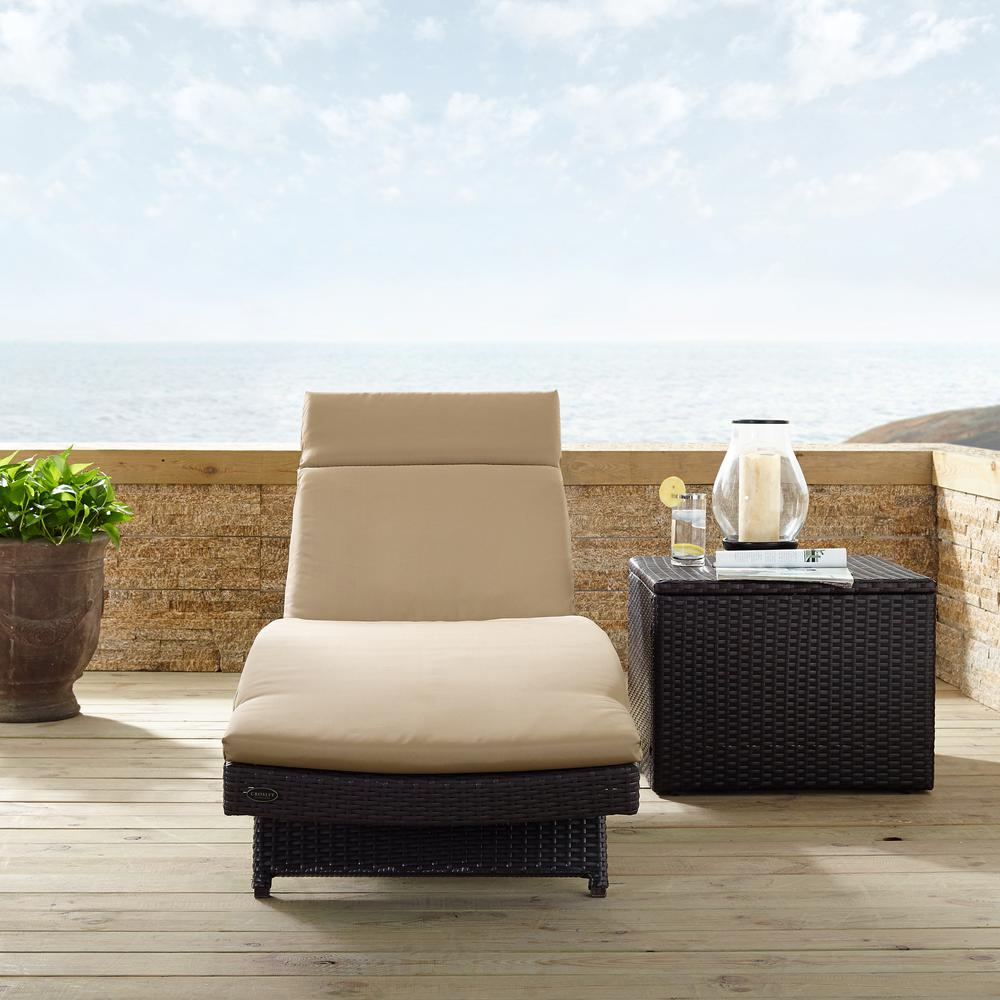 Biscayne Outdoor Wicker Chaise Lounge Mocha/Brown