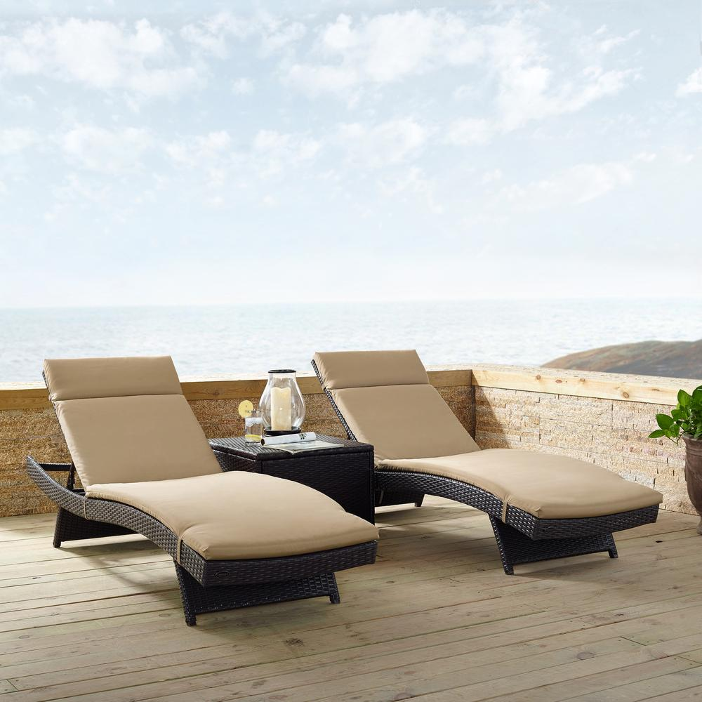 Biscayne Outdoor Wicker Chaise Lounge Mocha/Brown