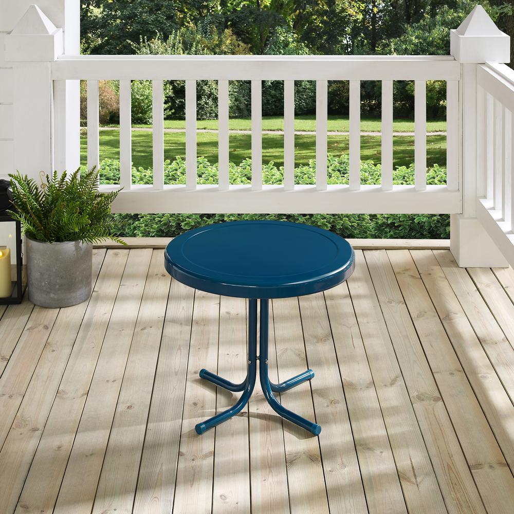 Griffith Outdoor Metal Side Table Navy Gloss