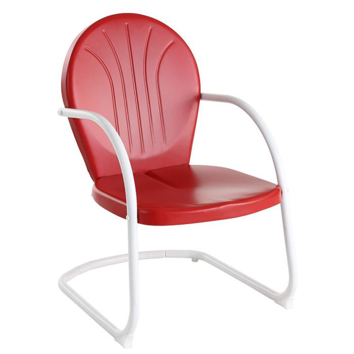 Griffith Outdoor Metal Armchair Bright Red Gloss