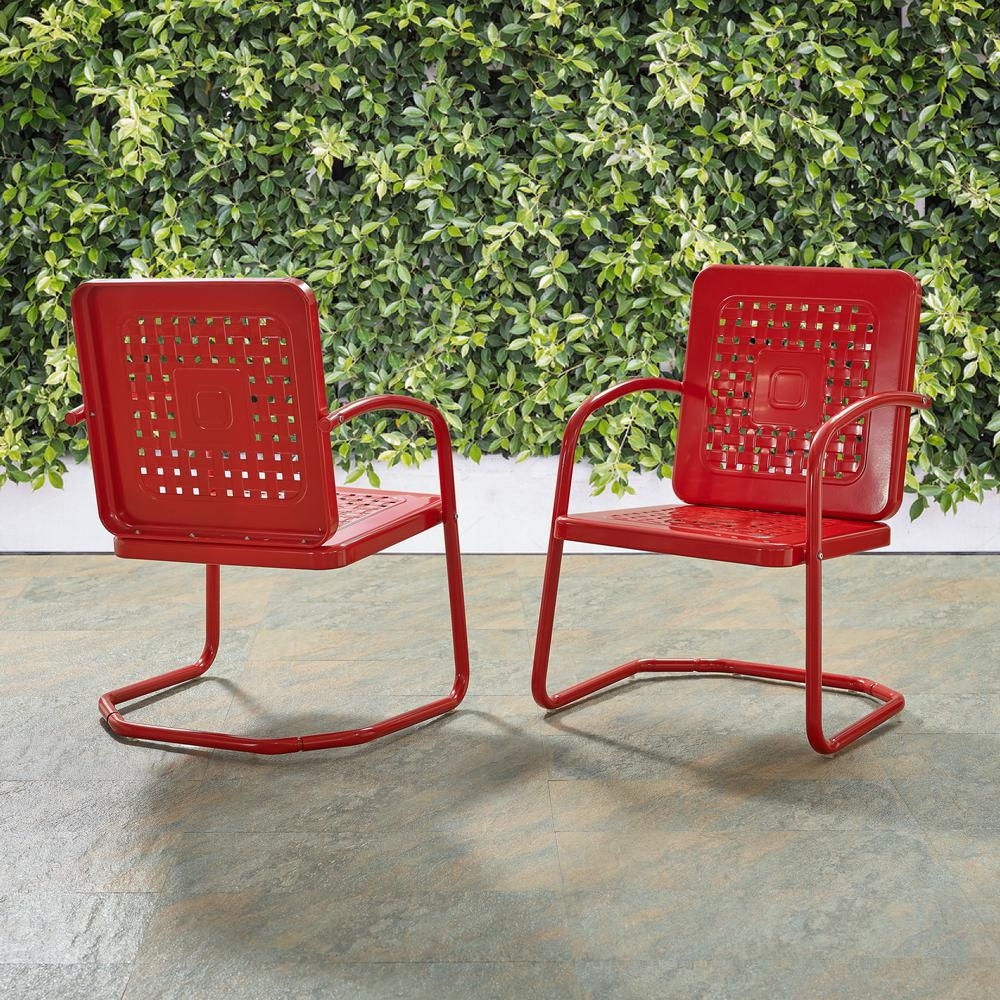 Bates 2Pc Outdoor Metal Armchair Set Red - 2 Armchairs