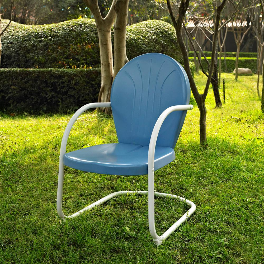 Griffith Outdoor Metal Armchair Sky Blue Gloss