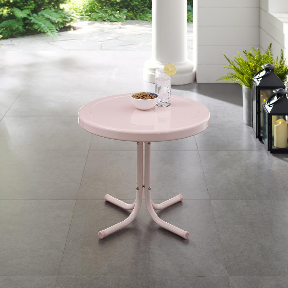 Griffith Outdoor Metal Side Table Pastel Pink Gloss