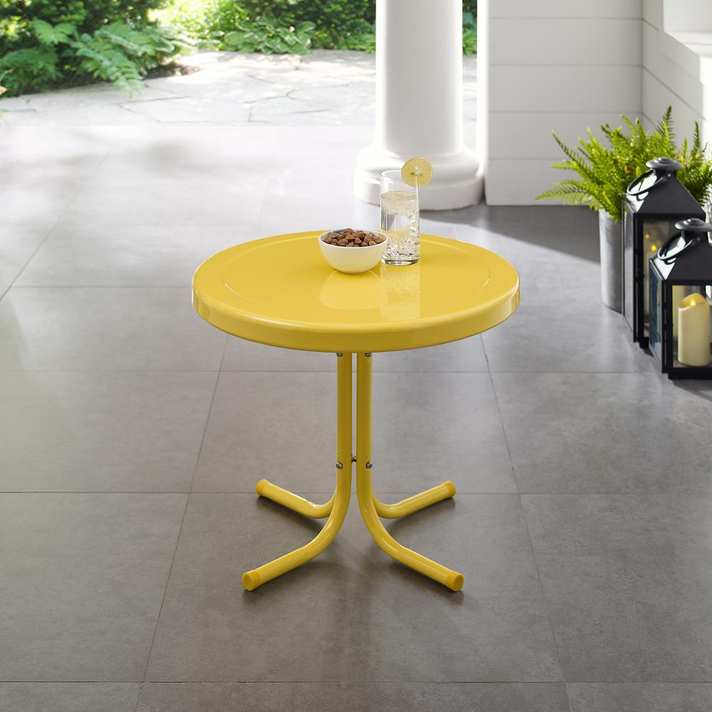 Griffith Outdoor Metal Side Table Bright Yellow Gloss