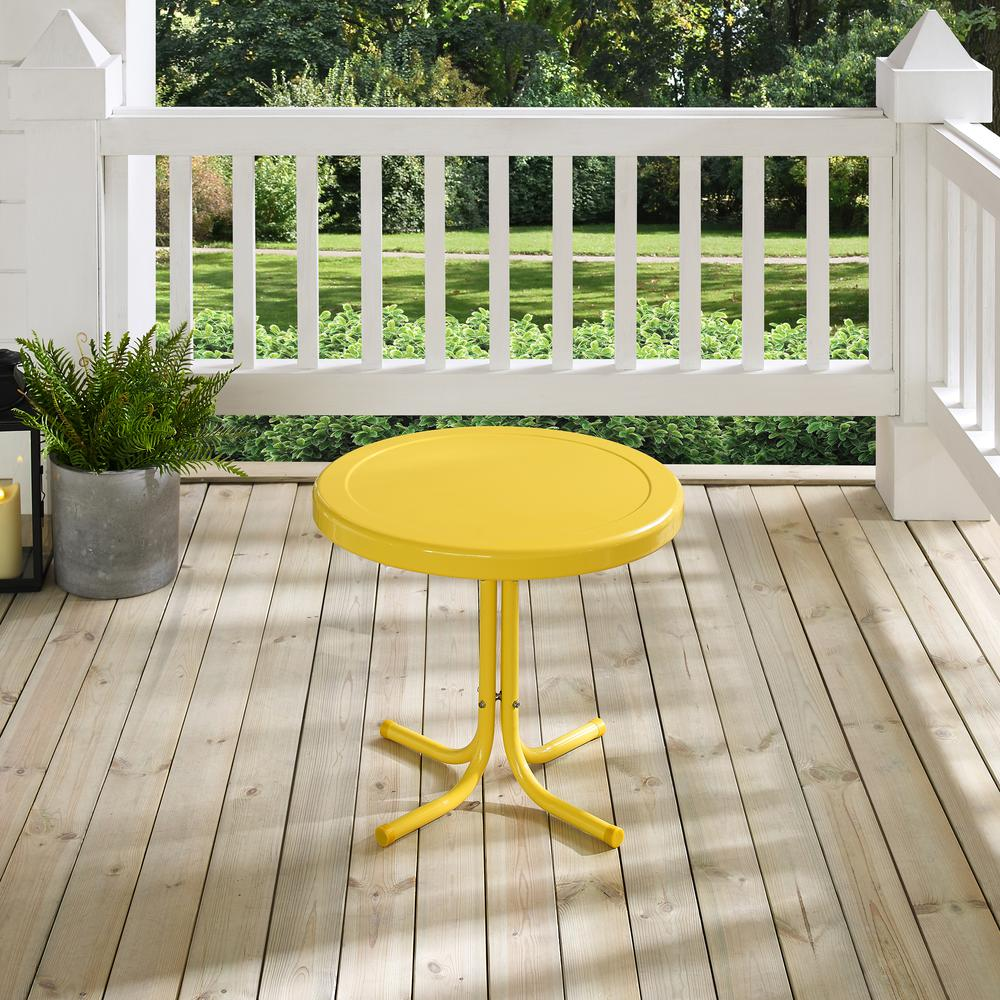 Griffith Outdoor Metal Side Table Bright Yellow Gloss