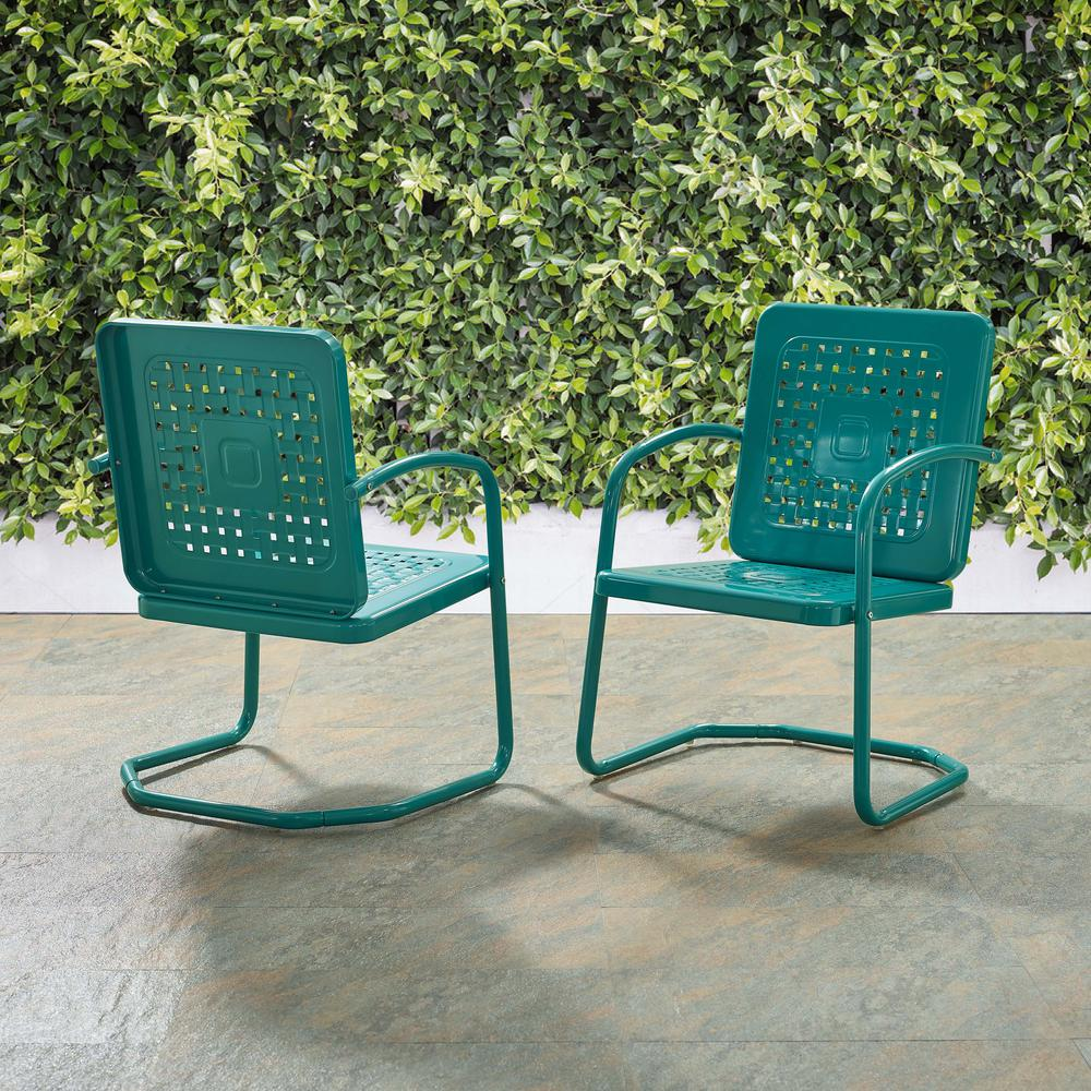 Bates 2Pc Outdoor Metal Armchair Set Turquoise - 2 Armchairs