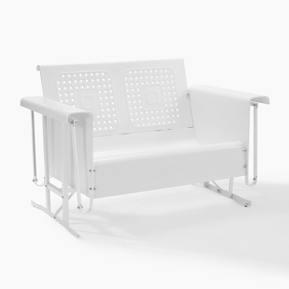 Bates Outdoor Metal Loveseat Glider White