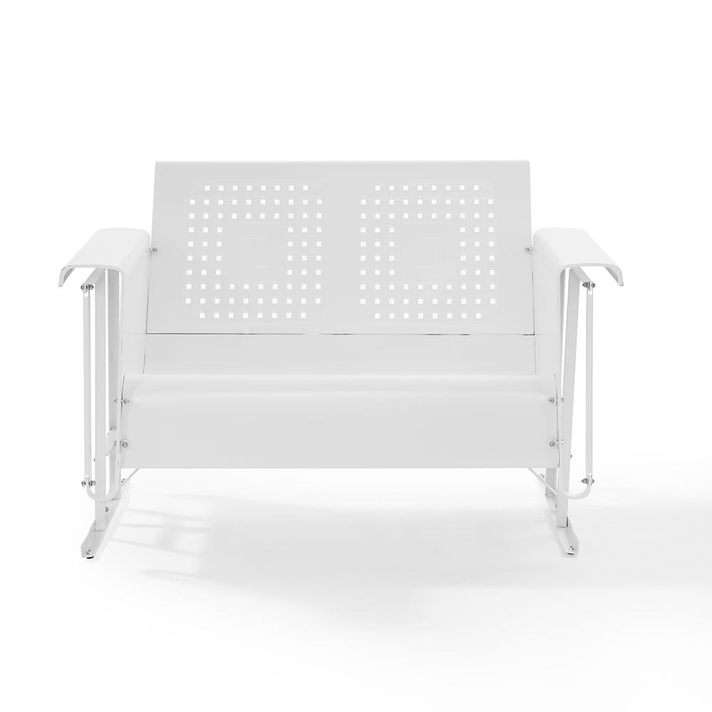 Bates Outdoor Metal Loveseat Glider White