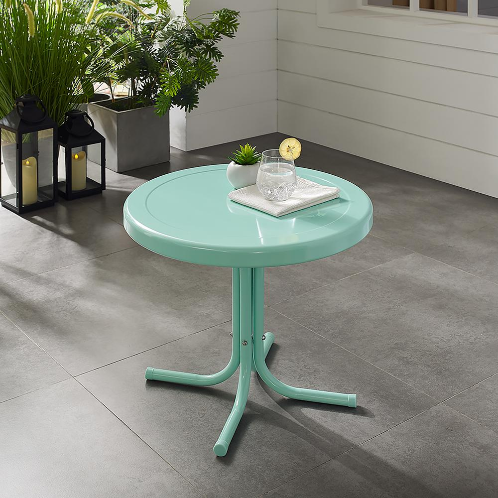 Griffith Outdoor Metal Side Table Aqua Gloss