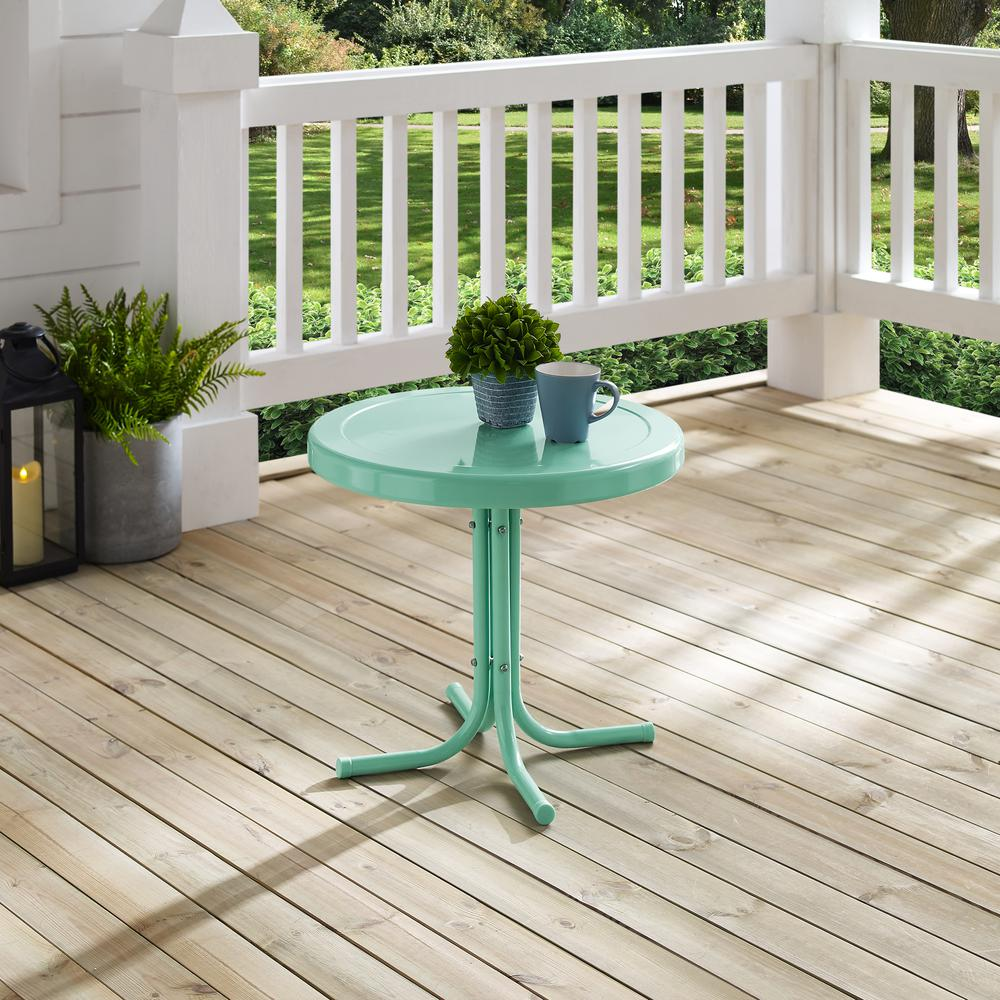 Griffith Outdoor Metal Side Table Aqua Gloss