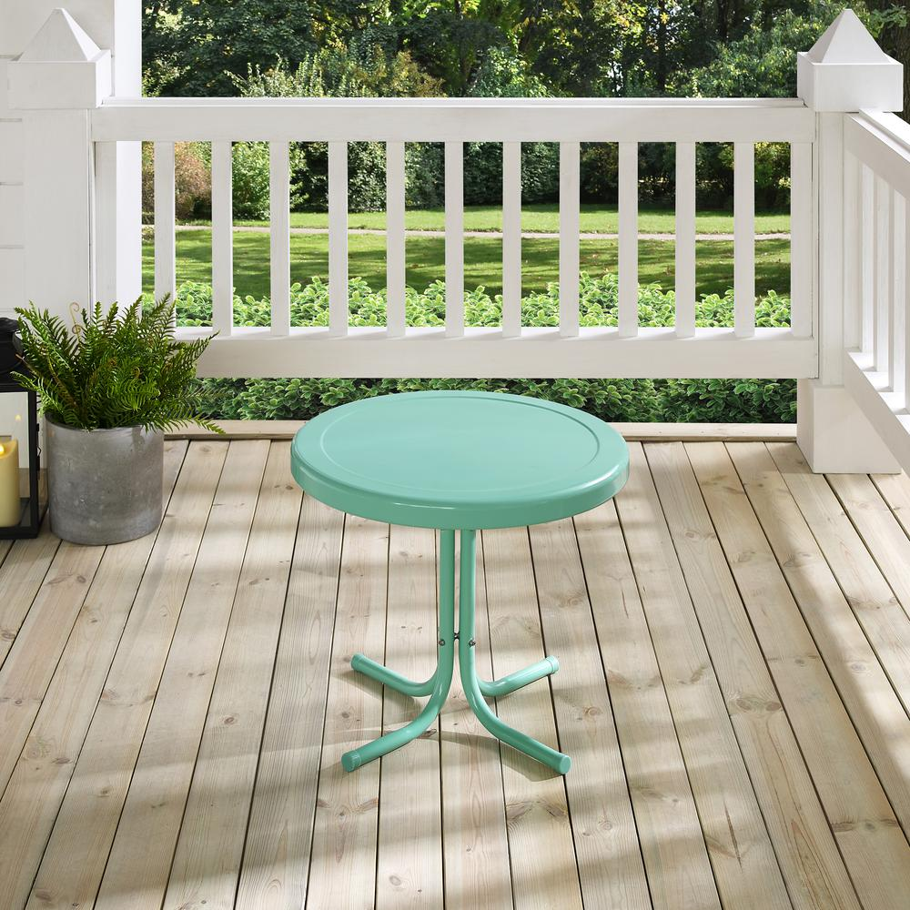 Griffith Outdoor Metal Side Table Aqua Gloss