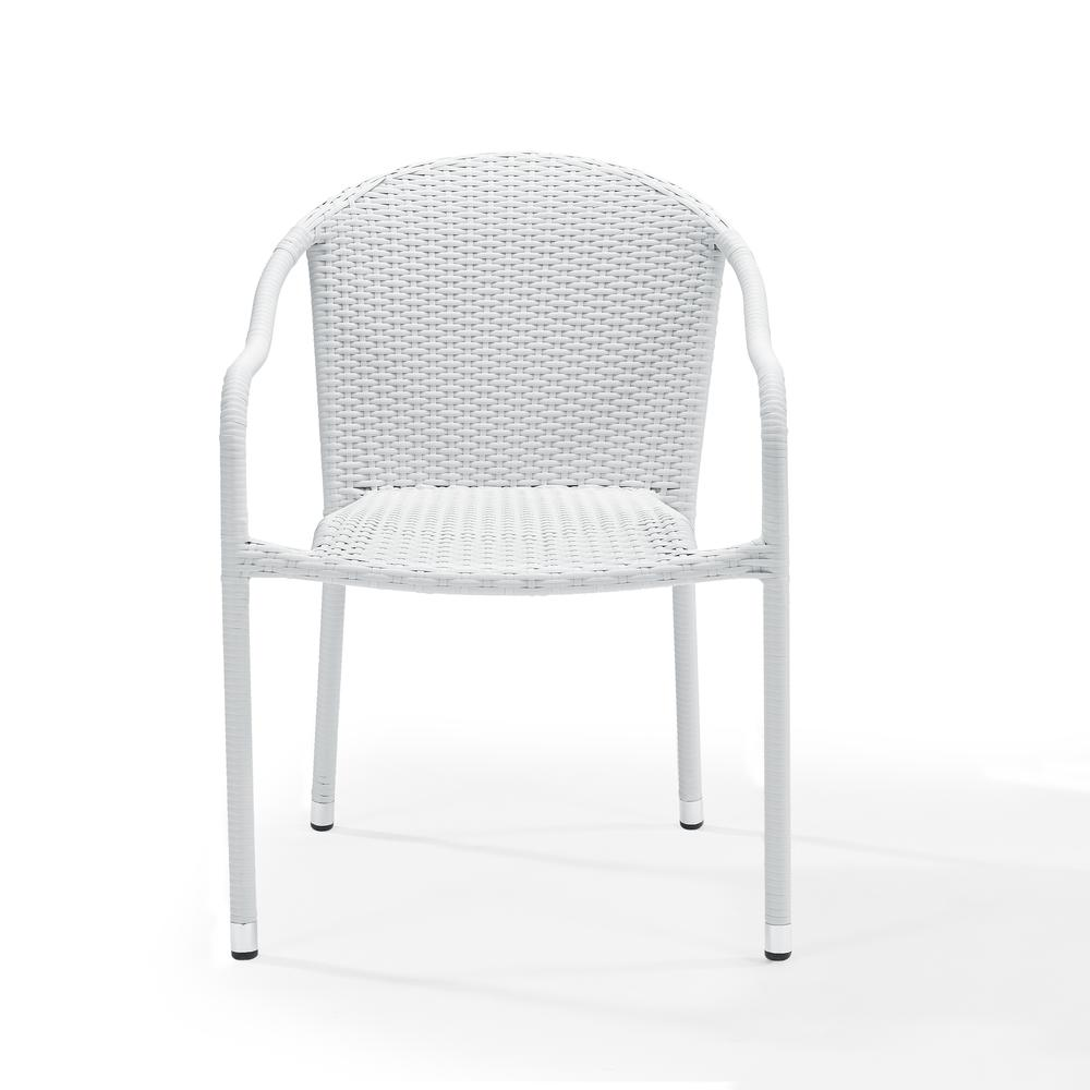 Palm Harbor 4Pc Outdoor Wicker Stackable Chair Set White - 4 Stackable Chairs