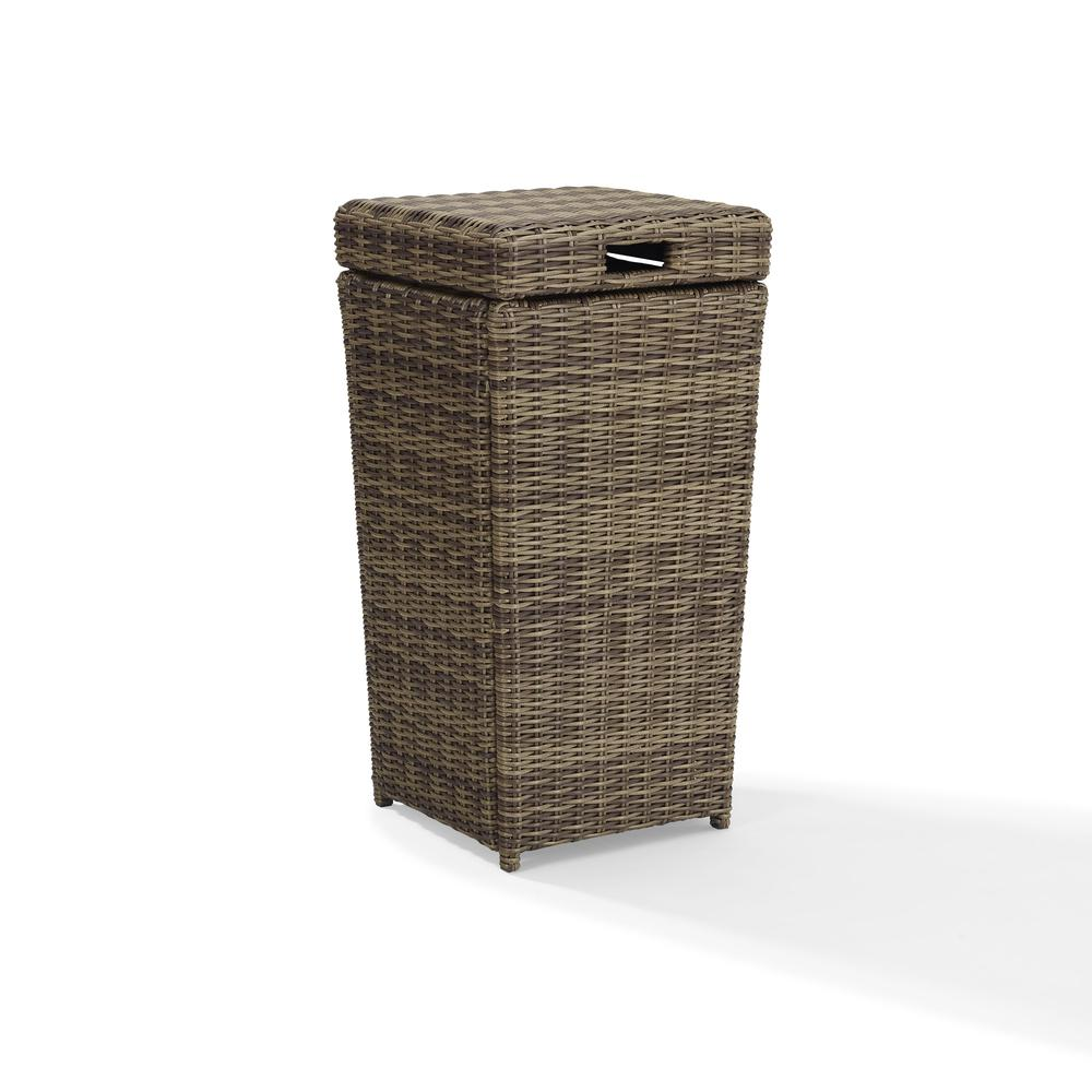 Bradenton Outdoor Wicker Trash Can Weathered Brown