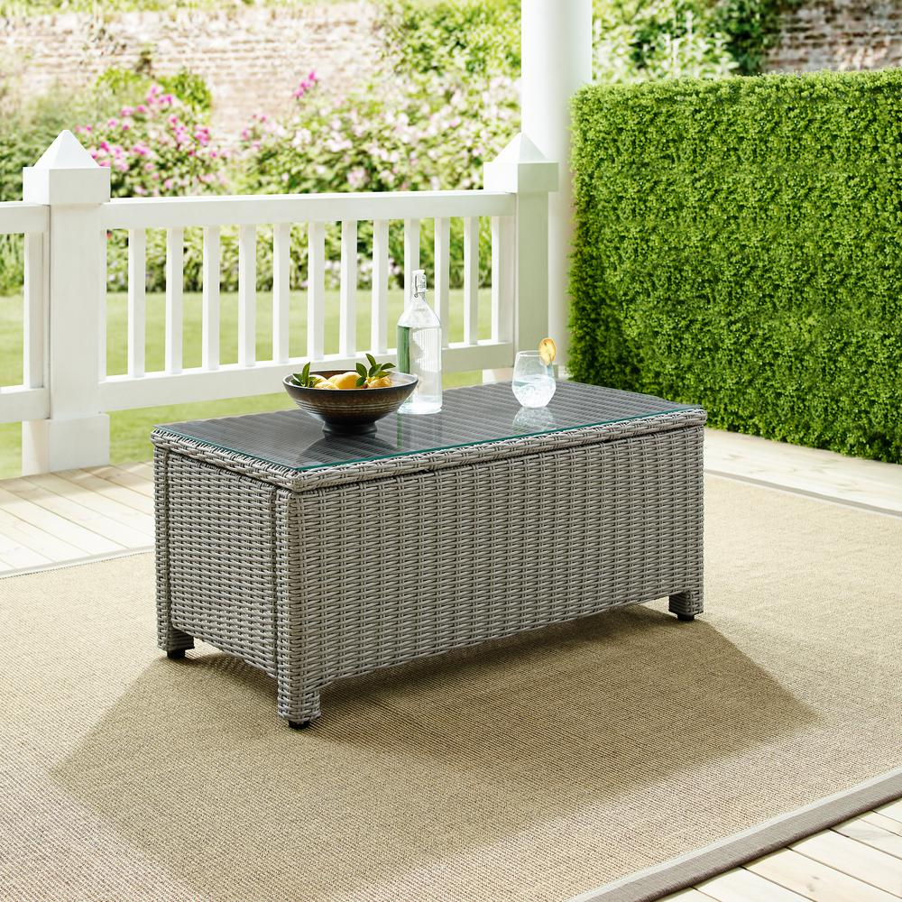 Bradenton Outdoor Wicker Coffee Table Gray