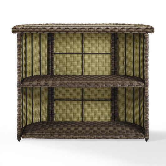 Bradenton Outdoor Wicker Bar Weathered Brown