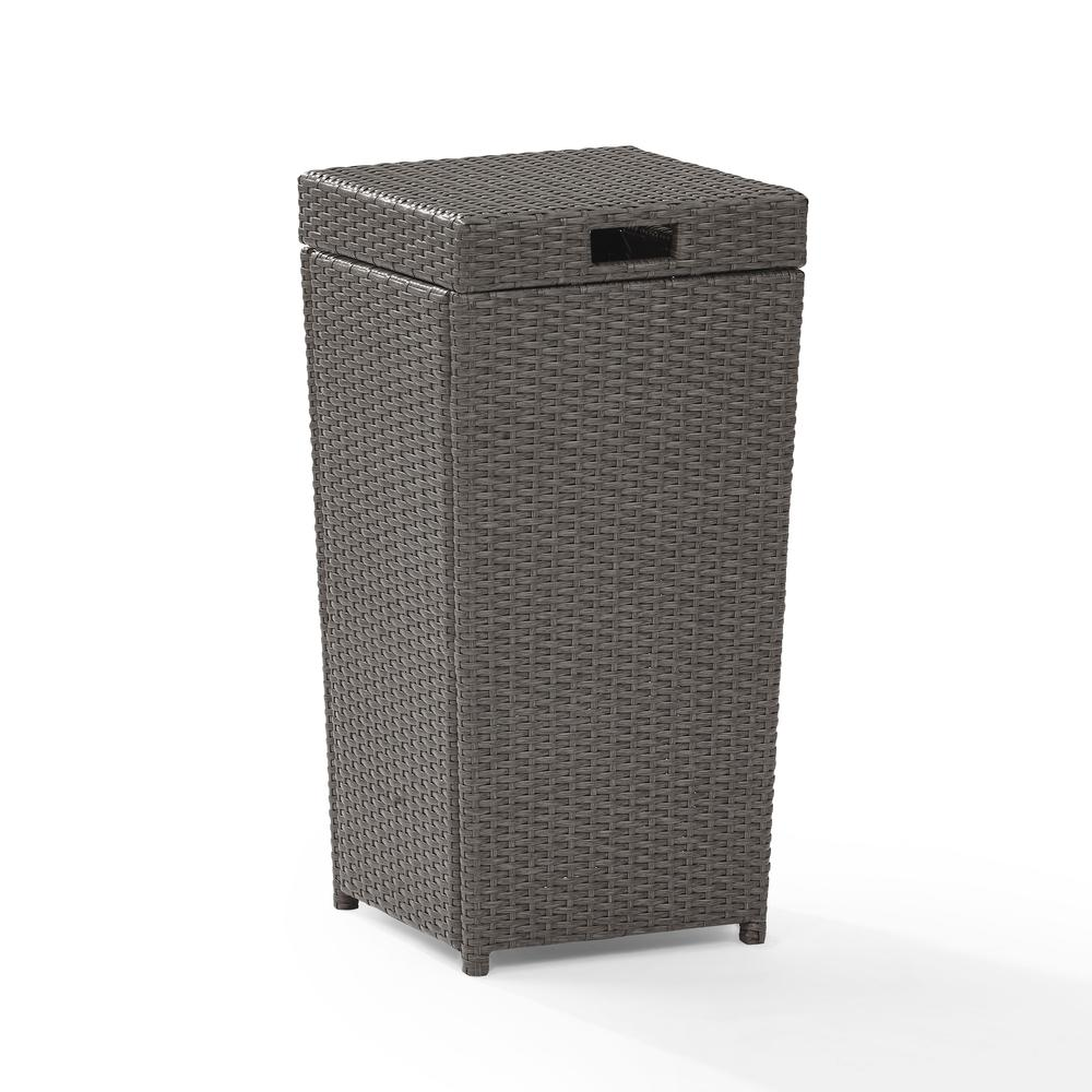 Palm Harbor Outdoor Wicker Trash Bin Weathered Gray