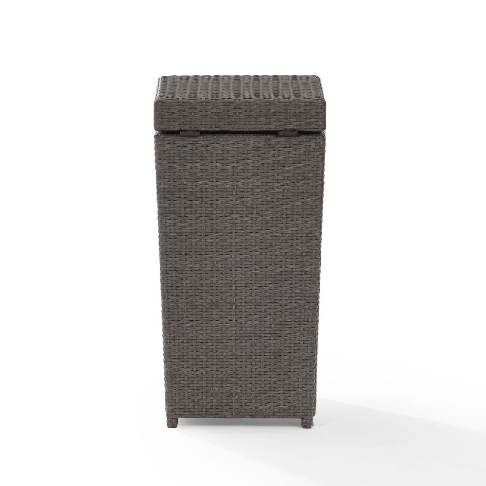 Palm Harbor Outdoor Wicker Trash Bin Weathered Gray