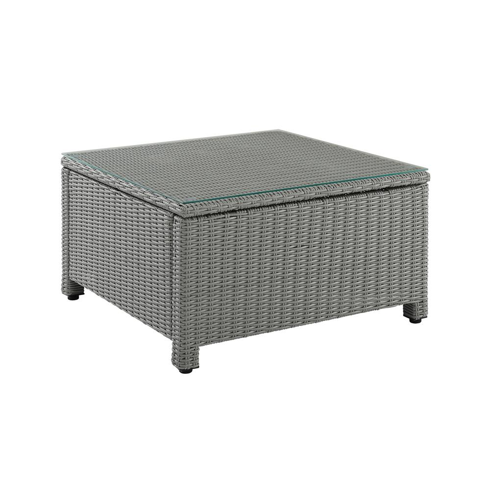 Bradenton Outdoor Wicker Sectional Coffee Table Gray