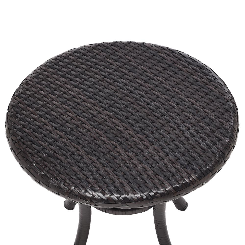 Palm Harbor Outdoor Wicker Round Side Table Brown