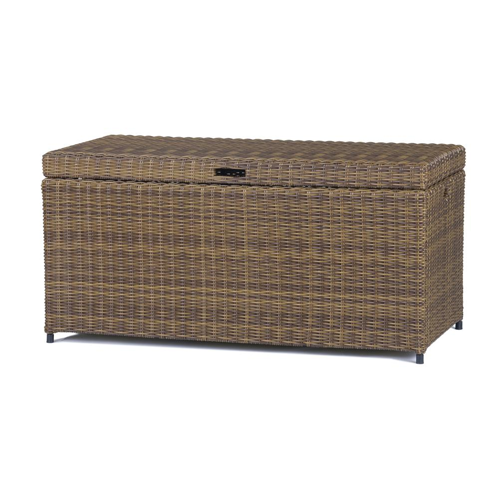 Bradenton Outdoor Wicker Storage Bin Weathered Brown