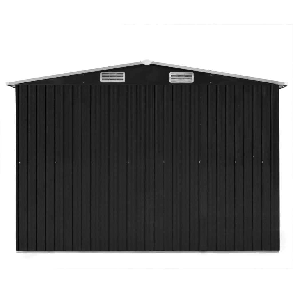 vidaXL Garden Shed 101.2"x192.5"x71.3" Metal Anthracite